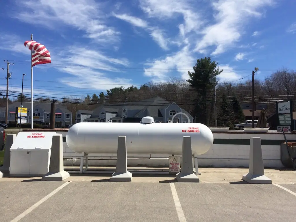 The propane fill station at Fallon's Home & Hearth