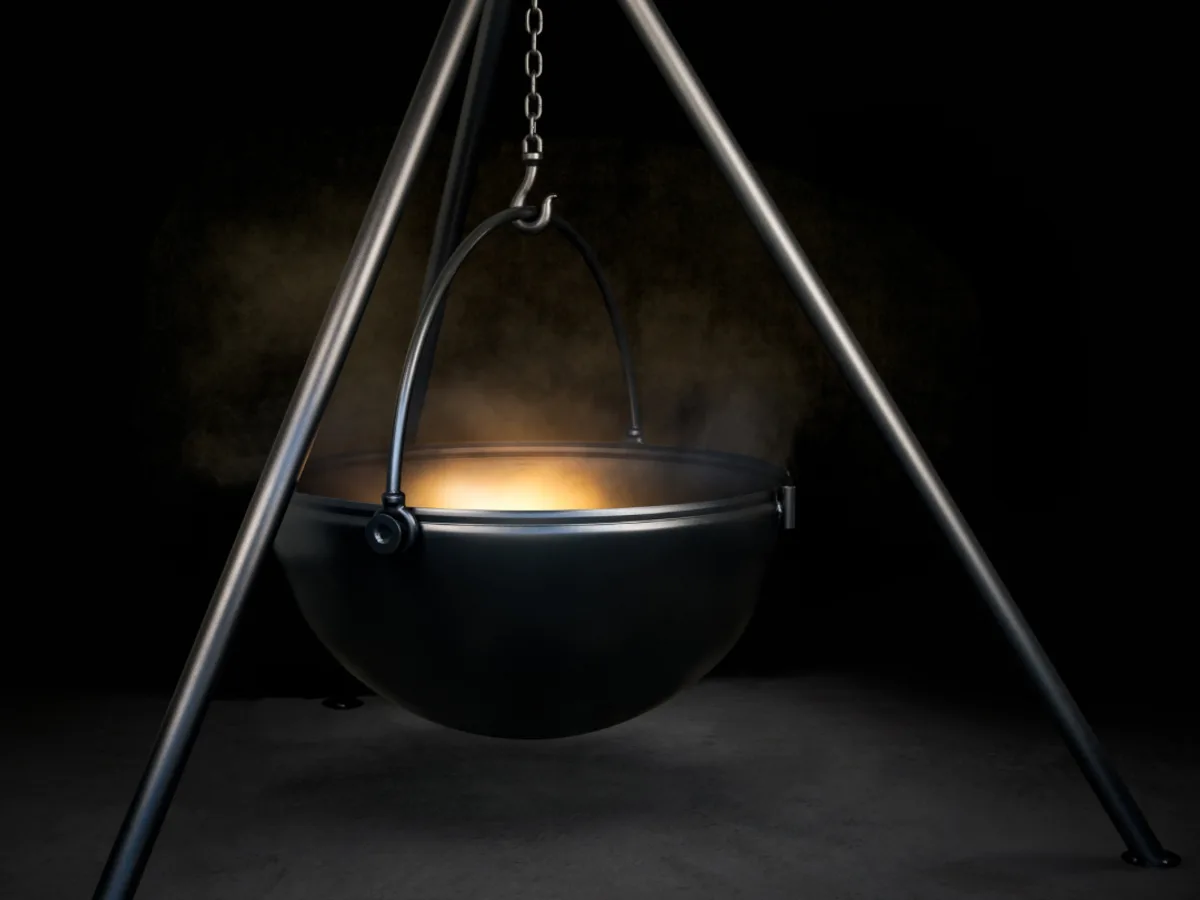 Cowboy Cauldron: Suspended fire basins